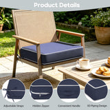 inch Outdoor Chair Cushions Set of 4,Navy Blue Patio Chair Cushion with Handle and Ties,Water-Resistant