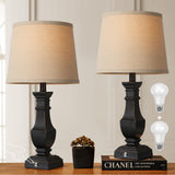 ROTTOGOON Dimmable Table Lamps Set of 2, Rustic Farmhouse Table Lamps for Living Room Bedroom, Bedside Desk Lamps for end Tables, Touch Lamps for nightstand, 9W Bulbs Included, 22", Black