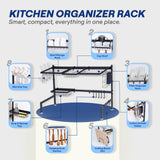 Sinkmates Over The Sink Dish Drying Rack - Adjustable 26.8"-34.6" Stainless Steel Large Dish Rack Over Sink Drying Rack with Utensil Holder, Black
