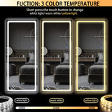 Hasipu Full Length Mirror with Lights, 65" x 22" LED Floor, Full Body Dressing Standing, Hanging Mounted Mirror, Round White