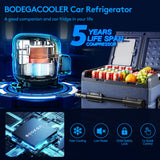 BODEGACOOLER 12 Volt Car Refrigerator,59 Quart (55L)12v Portable refrigerator,Car Fridge Freezer, -4℉-68 (2 Doors)