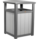 LuxCraft Poly Outdoor Trash Can, Garbage Can Outdoor - Durable All Weather Commercial Trash Can & Residential Outdoor Trash Bin for Patio Pool Park Business and Personal (Dove Gray & Slate)