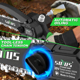 SOYUS 2-IN-1 Electric Pole Saws for Tree Trimming, 21V 6-Inch Mini Chainsaw with 2x2.0Ah Batteries, Tree Trimmer with Extension Pole for Thick Branches, Auto Oiling, 14FT MAX Reach
