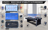 RACK Triad 7-Foot 3-in-1 Multi-Game Swivel Billiard/Pool Table (Black Felt with Black Body) – Pool, Table Tennis & Air Hockey Combo Game Table for Adults & Kids, Home Game Rooms