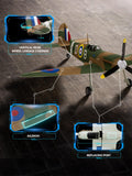volantexrc Brushless RC Plane, 4 Channel Remote Control Airplane Fighter Spitfire RTF with Aileron, Gyro, Aerobatics & 3 Modes Easy to Fly, Hobby Radio Controlled Aircraft for Beginners
