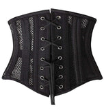 SHAPERX Women's 26 Steel Boned Corset Heavy Duty Waist Trainer Corset Shaper Breathable Mesh Slimming Trimmer Cincher,SZ1997-2-Black-XS