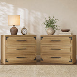 SICOTAS Oversized Nightstands Set of 2 with 3 Storage Drawers