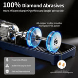 Electric knife sharpener, Professional Diamond Sharpening System with Replaceable Sharpening Abrasives, Fast Sharpening to Restore & Polish Chef Knives (HA1)