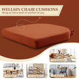 Wellsin Chair Cushions for Dining Chairs 6 Pack - Kitchen Chair Cushions with Ties and Non-Slip Backing