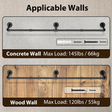 Clothes Rack Wall Mounted, 60in Industrial Pipe Wall Mount Clothing Rack, 1 Pack UlSpeed