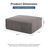 Ottomans for Sectional U Shaped Couch or Sofa Bed for Living Room-40'' Boneless Cloud Footstool-No Assembly Required, Modular Corduroy Full Sponge Compression Foot Stool Pouf, Grey, Sets of 2