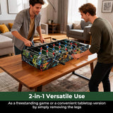Goplus Foosball Table, 2-in-1 Soccer Table with Detachable Legs for Tabletop, Freestanding Arcade Game Table with 2 Balls, 2 Score Records for Adults, Indoor Home Office Bar Game Room