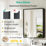TokeShimi 60 x 32 Black Recessed Medicine Cabinet with Mirror, Assembly Required