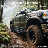 OEDRO Running Boards Compatible with 2009-2018 Dodge RAM 1500 Crew Cab/ 2019-2024 1500 Classic, 2010-2026 2500/3500 Crew Cab, Drop Down Side Steps W/Raised Steps, Carbon Steel Two-Stairs Nerf Bars