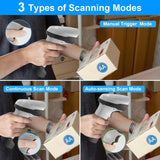JRHC Barcode Scanner Wireless, Bluetooth Barcode Reader with Stand 3 in 1 Bluetooth & 2.4G Wireless & USB Wired Connection 1D&2D&QR&PDF417 Data Matrix Handheld Bar Code Scanners