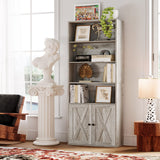 Bookshelves and Bookcases with Doors Floor Standing 6 Shelf Display Storage Shelves