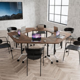 Folding Conference Table 47.2",Modern Conference Room Tables with Wheels,Training Meeting Table with Flip-Top & Strong Metal Frame