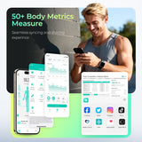 RunStar Smart Scale for Body Weight, 8 Electrodes High Precision Digital Bathroom Scale with Set Functions Handle, Body Composition Scale for Over 50 Metrics, 400lbs, Blue-Black