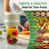 Mason Jar Vacuum Sealer Kit, Electric Sealer for Wide and Regular Mouth Mason Lids, Canning Vacuum Sealer Mason Jar, Automatic Vacuum Sealer Machine for Food Storage - Ivory