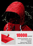 ATLASLAVA Rain Jacket Women Waterproof Long Lightweight Raincoat Hooded Windbreaker Outdoor Trench Coat RED 2XL