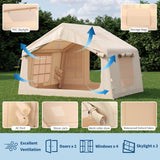 Garvee Inflatable Tents for Camping, Easy Setup Inflatable Hot Tent with Skylight & Stove Jack, Blow Up Tent with Pump, Waterproof Oxford Air Glamping Tents for Adult 6-8 Person