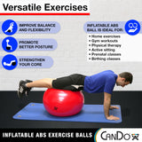 Cando - 30-1852 Deluxe ABS Inflatable Exercise Ball, Orange, 21.6" CanDo