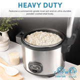 60-Cup (Cooked) (30-Cup UNCOOKED) Commercial Rice Cooker, Stainless Steel Exterior (ARC-1130S), Silver AROMA