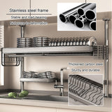 STCERY Kitchen Sink Dish Storage Rack, Over Sink Dish Drying Rack, Expandable Storage Shelf Organizer, Adjustable Height, Perfect for Family, and Camper Van(Gray 2,78cm/30.7in)