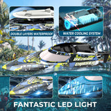 BEZGAR RC Boat, 2 Packs 12 inch Fast Speed RC Boat 30 KPH with A Portable Suitcase for Lakes & Pools & Salt Water, Summer Toys for Adults and Ideal Gifts for Kids Boys Age 6 7 8-12 Years Old - TX2P1