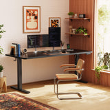 24 Inch Electric Standing Desk with Power Outlets and USB-C Port, Height Adjustable Desk