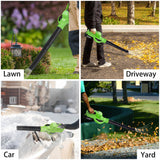 Leaf Blower Cordless, 20V Electric Cordless Leaf Blower with 4000mAh Battery and Charger, 2 Speed Modes