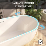 Adecab 59" Acrylic Freestanding Bathtub, Free Standing Tub, Stand Alone Tub with Overflow and Drain, cUPC Certified, Gloss White