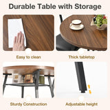 Pamapic Round Dining Table Set for 4, Kitchen Table and Chairs for 4, Dining Room Circle Dinner Pedestal Table