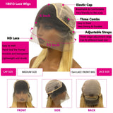 OiMiGO 13x4 HD Transparent Lace Front Wigs Brazilian Virgin Human Hair #1B613 Colored Full and Thick Straight Wig Pre Plucked Bleached Knots Ombre Blonde Lace Frontal 28 Inch