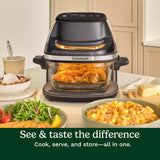Cuisinart ClearView 4-Quart Air Fryer with Glass Basket and PFAS-Free Ceramic Nonstick Crisper Plate, 5 Cooking Functions, 2 Custom Presets, Adjustable Temperature up to 450°F, 3-Year Warranty, AFC-4