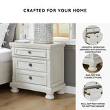 Signature Design by Ashley Robbinsdale Traditional 2 Drawer Night Stand, White