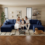 160" Cloud Sectional Boneless Couch U Shaped with Double Chaise