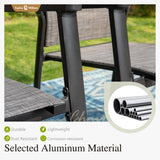 Lightweight Aluminum Outdoor Dining Chairs and Large Square Metal Table