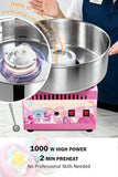 Commercial Cotton Candy Machine 1000W, 3-4 Per Minute, 38cm Stainless Steel Bowl, Easy Double Switch, Sugar Scoop, for Carnival Party Commercial Events (US Plug)