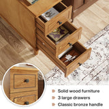 Tribesigns Solid Wood End Table Set of 2, Fully Assembled Narrow Side Table with Drawers, Pre-Assembled Nightstand Slim Bedside Table for Small Spaces, Living Room, Bedroom, Wood