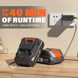 SOYUS Leaf Blower, 20V Leaf Blower Cordless with 2x2.0Ah Battery and Charger, 150 MPH Electric Leaf Blowers with Two-Speed Mode, Blowers for Lawn Care, Debris Dust Cleaning(Orange)