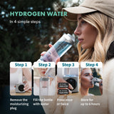 PIURIFY Hydrogen Water Bottle Generator - Up to 4100+ PPB Molecular Hydrogen Infusion - SPE/PEM Technology - Certified H2 Generator - Rechargeable - Extended Warranty - 10 oz (Silver)