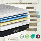 Sven & Son Gel Memory Foam Mattress, Premium Materials, CertiPUR-US Certified Foam, Fiberglass-Free, Made in the USA, 12 inch Medium - Queen