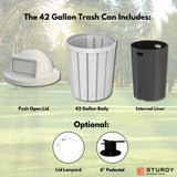 Campus Collection 42 Gallon Outdoor Commercial Trash Can with Lid