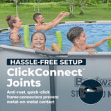 Bestway Steel Pro MAX 14' x 48" Above Ground Pool, Round Metal Frame Outdoor Swimming Pool Set with Filter Pump, Ladder, and Cover, Gray