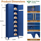 Polup 90" Pantry Cabinet, Tall Metal Storage Cabinet with Doors and Shelves
