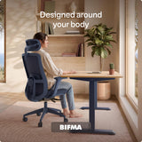 Desktronic Ergonomic Office Chair — Adjustable Desk Chair with Lumbar Support, Headrest, Armrests, Breathable Mesh Back, Height Adjustment, Comfortable Home Office Chair for Long Hours