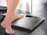 Soehnle Digital Personal Scale Style Sense Safe 300 – High Precision Bathroom Scale with XXL Stainless Steel Surface, Anti-Fingerprint, Auto On/Off, Large LCD Display, 180kg Capacity