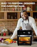 Nuwave 2026 Air Fryer Oven & Grill Comb, Plug-in Powered Grill Plate for True Char Flavor & Marks, 2-Layer Glass Door, Cooler Exterior, 150 Presets, Temp Probe, 500°F, Stainless Steel, 700/1500/1800W