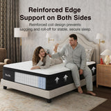 Novilla 14 inch King Size Mattress, Cooling Hybrid King Mattress with Upgraded Individual Coils & Gel Memory Foam, Enhanced Support, Motion Isolation, Pressure Relief, CertiPUR-US